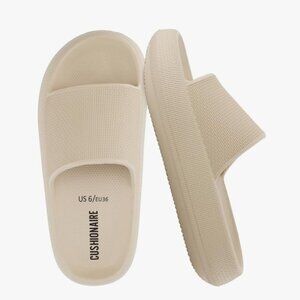 Cushionaire Tan Slides Pillow Comfort Lightweight Sandals US Size 9